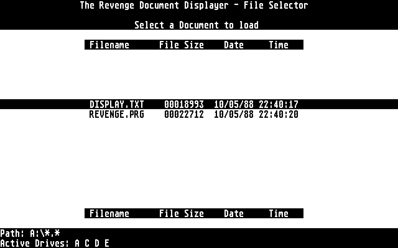 Revenge Document Displayer (The) atari screenshot